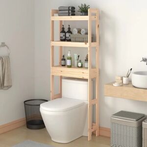 vidaXL Solid Wood Pine Toilet Rack - Bathroom Space Saver vidaXL Solid Wood Pine Toilet Rack - Bathroom Space Saver