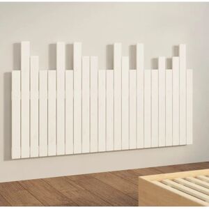 vidaXL White Pine Wood Wall Headboard - 146.5x3x80 cm - Wall Mount vidaXL White Pine Wood Wall Headboard - 146.5x3x80 cm - Wall Mount