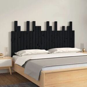 vidaXL Headboard - Black Solid Pine Wood Wall Mount Bed Headboard vidaXL Headboard - Black Solid Pine Wood Wall Mount Bed Headboard