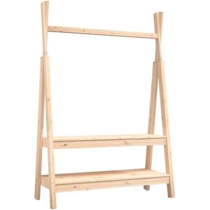 vidaXL Pine Clothes Rack - Rustic Wooden Wardrobe - 100x45.5x150 cm vidaXL Pine Clothes Rack - Rustic Wooden Wardrobe - 100x45.5x150 cm