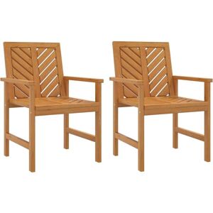 vidaXL Garden Dining Chairs - Solid Wood - 2 pcs vidaXL Garden Dining Chairs - Solid Wood - 2 pcs