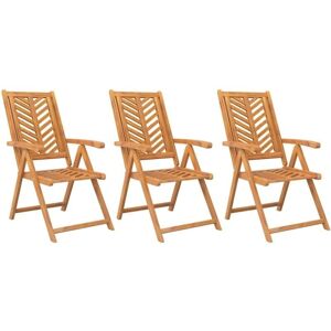 vidaXL 3 pcs Reclining Garden Chairs Solid Acacia Wood - Garden Chairs vidaXL 3 pcs Reclining Garden Chairs Solid Acacia Wood - Garden Chairs