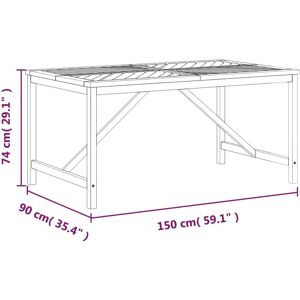 vidaXL Garden Dining Table 150x90x74 cm Acacia vidaXL Garden Dining Table 150x90x74 cm Acacia