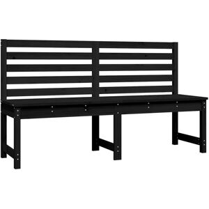 vidaXL Garden Bench Black Solid Wood Pine - Garden Bench vidaXL Garden Bench Black Solid Wood Pine - Garden Bench