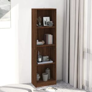vidaXL Brown Oak 4-Tier Bookshelf - Bookshelf vidaXL Brown Oak 4-Tier Bookshelf - Bookshelf
