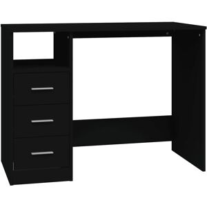 vidaXL Bureau noir 102x50x76cm avec tiroirs - Bureau vidaXL Bureau noir 102x50x76cm avec tiroirs - Bureau