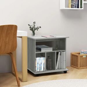 vidaXL Grey Sonoma 60x45x60 cm Engineered Wood Rolling Cabinet - Storage Furniture vidaXL Grey Sonoma 60x45x60 cm Engineered Wood Rolling Cabinet - Storage Furniture