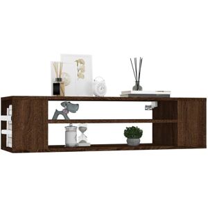 Meuble TV mural en chêne marron - Centre de divertissement - Publicité Meuble TV mural en chêne marron - Centre de divertissement - Publicité