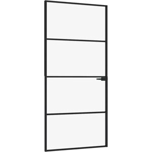 vidaXL Porte Intérieure Noire 93x201,5 cm - Verre Trempé & Aluminium - Publicité vidaXL Porte Intérieure Noire 93x201,5 cm - Verre Trempé & Aluminium - Publicité