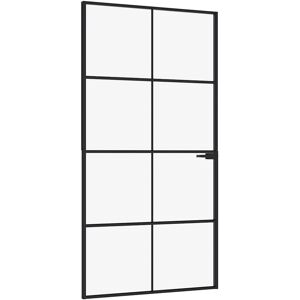 vidaXL Sorte innerdør - Hærdet glas & aluminium - 102x201,5 cm vidaXL Sorte innerdør - Hærdet glas & aluminium - 102x201,5 cm