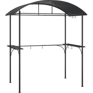 vidaXL BBQ Gazebo with Side Shelves - Steel - Anthracite - 220x115x230cm - BBQ Shelter vidaXL BBQ Gazebo with Side Shelves - Steel - Anthracite - 220x115x230cm - BBQ Shelter