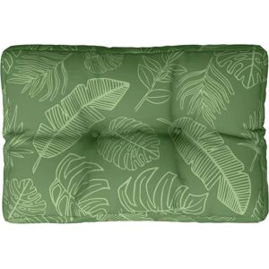 Perne pentru paleți cu model de frunze 50x40x12 cm Material textil verde - Pallet cushion Perne pentru paleți cu model de frunze 50x40x12 cm Material textil verde - Pallet cushion