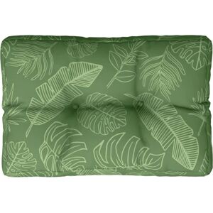 vidaXL Palettenkissen mit Blattmuster 50x40x12 cm Stoff Grün - Pallet cushion vidaXL Palettenkissen mit Blattmuster 50x40x12 cm Stoff Grün - Pallet cushion