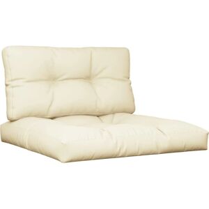 vidaXL Palletpuder 2 stk. Creme stof - Pallet Cushions vidaXL Palletpuder 2 stk. Creme stof - Pallet Cushions