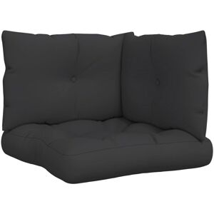 vidaXL Pallet Cushion - Black Fabric - Set of 3 - Pallet Cushion vidaXL Pallet Cushion - Black Fabric - Set of 3 - Pallet Cushion