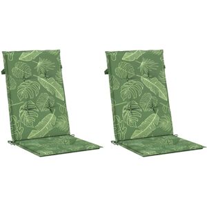 Cojines de respaldo alto vidaXL - Tela con patrón de hojas - 2 piezas Verde Cojines de respaldo alto vidaXL - Tela con patrón de hojas - 2 piezas Verde