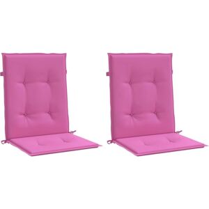 vidaXL Low-back cushions - Pink Fabric - 2 stuks vidaXL Low-back cushions - Pink Fabric - 2 stuks