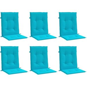 vidaXL Laag-rugkussens - 6 stuks Turquoise Stof vidaXL Laag-rugkussens - 6 stuks Turquoise Stof