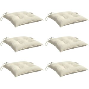 vidaXL Coussin de chaise 6 pcs Blanc crème - Coussin de chaise vidaXL Coussin de chaise 6 pcs Blanc crème - Coussin de chaise