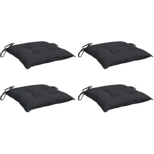 vidaXL Stolskudepuder - 4 stk - Sort - 40x40x7 cm vidaXL Stolskudepuder - 4 stk - Sort - 40x40x7 cm