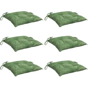 vidaXL Sitzkissen - Blattmuster - 6 Stk - 50x50x7 cm - Grün - Sitzkissen vidaXL Sitzkissen - Blattmuster - 6 Stk - 50x50x7 cm - Grün - Sitzkissen