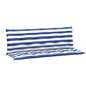 vidaXL Tuinbankkussens 2 stuks Blauw & Wit Gestreept 150x50x7cm Stof Multicolor - Tuinbankkussens vidaXL Tuinbankkussens 2 stuks Blauw & Wit Gestreept 150x50x7cm Stof Multicolor - Tuinbankkussens