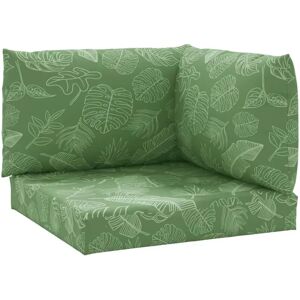 vidaXL Pallet Cushion 3 pcs Leaf Pattern Oxford Fabric Grün - Palletkissen vidaXL Pallet Cushion 3 pcs Leaf Pattern Oxford Fabric Grün - Palletkissen