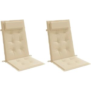 vidaXL High-Back Cushions 2 pcs Beige Oxford Fabric - Cushions vidaXL High-Back Cushions 2 pcs Beige Oxford Fabric - Cushions