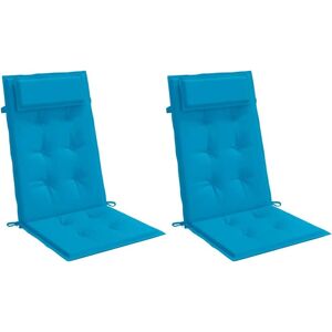 vidaXL High-Back Cushions - 2 pcs Light Blue Oxford Fabric - Cushions vidaXL High-Back Cushions - 2 pcs Light Blue Oxford Fabric - Cushions