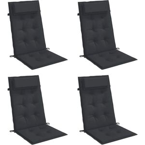 Maisonchic High-back Chair Cushions - 4pcs Black Oxford Maisonchic High-back Chair Cushions - 4pcs Black Oxford