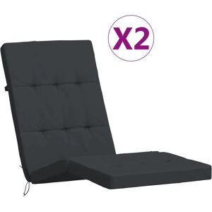vidaXL Liegestuhlauflagen 2 Stück - Schwarz Oxford Stoff vidaXL Liegestuhlauflagen 2 Stück - Schwarz Oxford Stoff