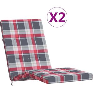 vidaXL 3236 - Rotes Karo-Muster Oxford Stoff Liegestuhl-Auflagen 2er Set vidaXL 3236 - Rotes Karo-Muster Oxford Stoff Liegestuhl-Auflagen 2er Set