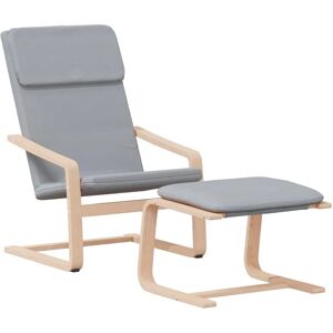 Fauteuil relax gris clair VIDAXL avec repose-pieds - Mobilier de détente - Publicité Fauteuil relax gris clair VIDAXL avec repose-pieds - Mobilier de détente - Publicité