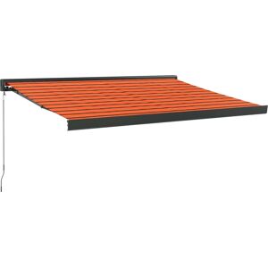 vidaXL Retractable Awning Orange Brown - 3x2.5m Fabric Aluminium vidaXL Retractable Awning Orange Brown - 3x2.5m Fabric Aluminium