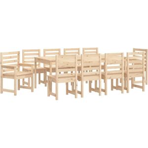 vidaXL Garden Dining Set Outdoor Table and Chair 11 Piece Solid Wood Pine - Garden Dining Set vidaXL Garden Dining Set Outdoor Table and Chair 11 Piece Solid Wood Pine - Garden Dining Set