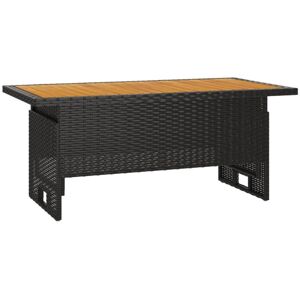 vidaXL Garden Table Black 100x50x43/63 cm Acacia and Poly Rattan vidaXL Garden Table Black 100x50x43/63 cm Acacia and Poly Rattan