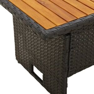 vidaXL Garden Table Black 100x50x43/63 cm Acacia and Poly Rattan vidaXL Garden Table Black 100x50x43/63 cm Acacia and Poly Rattan