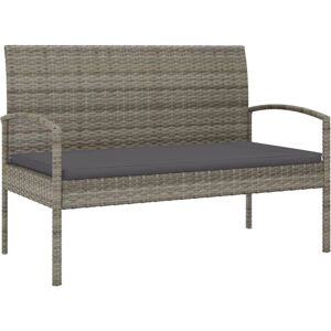 vidaXL Havebænk - Grå Poly Rattan 105cm vidaXL Havebænk - Grå Poly Rattan 105cm