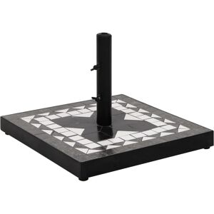 vidaXL Black and White Square 12 kg Umbrella Base - Umbrella base vidaXL Black and White Square 12 kg Umbrella Base - Umbrella base