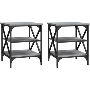 vidaXL Grey Sonoma Side Tables - 40x42x50 cm - Set of 2 - Industrial Style vidaXL Grey Sonoma Side Tables - 40x42x50 cm - Set of 2 - Industrial Style