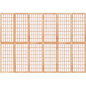 vidaXL Brown 240 x 170 cm Folding 6-Panel Japanese Room Divider Shoji vidaXL Brown 240 x 170 cm Folding 6-Panel Japanese Room Divider Shoji