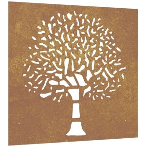 vidaXL Garden Wall Decoration Corten Steel Tree - Wall Art - 55x55 cm vidaXL Garden Wall Decoration Corten Steel Tree - Wall Art - 55x55 cm