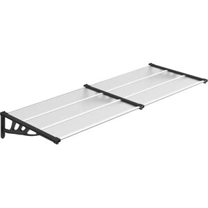 vidaXL Black & Transparent Polycarbonate Door Canopy - 239x90 cm vidaXL Black & Transparent Polycarbonate Door Canopy - 239x90 cm