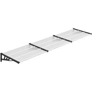 vidaXL Door Canopy Black & Transparent Polycarbonate Porch Awnings - Door Canopy vidaXL Door Canopy Black & Transparent Polycarbonate Porch Awnings - Door Canopy