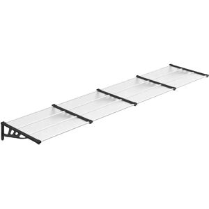 vidaXL Black & Transparent 396x90 cm Polycarbonate Door Canopy vidaXL Black & Transparent 396x90 cm Polycarbonate Door Canopy