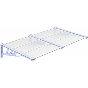 vidaXL Door Canopy Grey and Transparent Polycarbonate Porch Awni - Door Canopy vidaXL Door Canopy Grey and Transparent Polycarbonate Porch Awni - Door Canopy