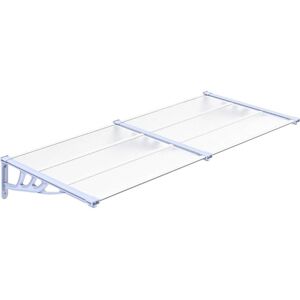 vidaXL 199x90 cm Grey Transparent Polycarbonate Door Canopy - Door Type vidaXL 199x90 cm Grey Transparent Polycarbonate Door Canopy - Door Type