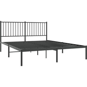 vidaXL Metallbettgestell mit Kopf- und Fußteil - Schwarzes Bett - 160x200 cm vidaXL Metallbettgestell mit Kopf- und Fußteil - Schwarzes Bett - 160x200 cm