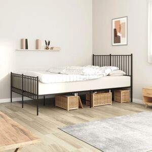 vidaXL Metal Bed Frame 140x200cm - Black - Bed Frame vidaXL Metal Bed Frame 140x200cm - Black - Bed Frame