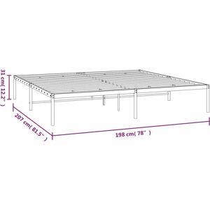 vidaXL 193x203 cm White Metal Bed Frame - Bed Type vidaXL 193x203 cm White Metal Bed Frame - Bed Type